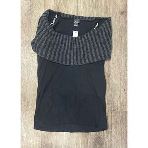 Dots Short Sleeve Sweater Grey Large New